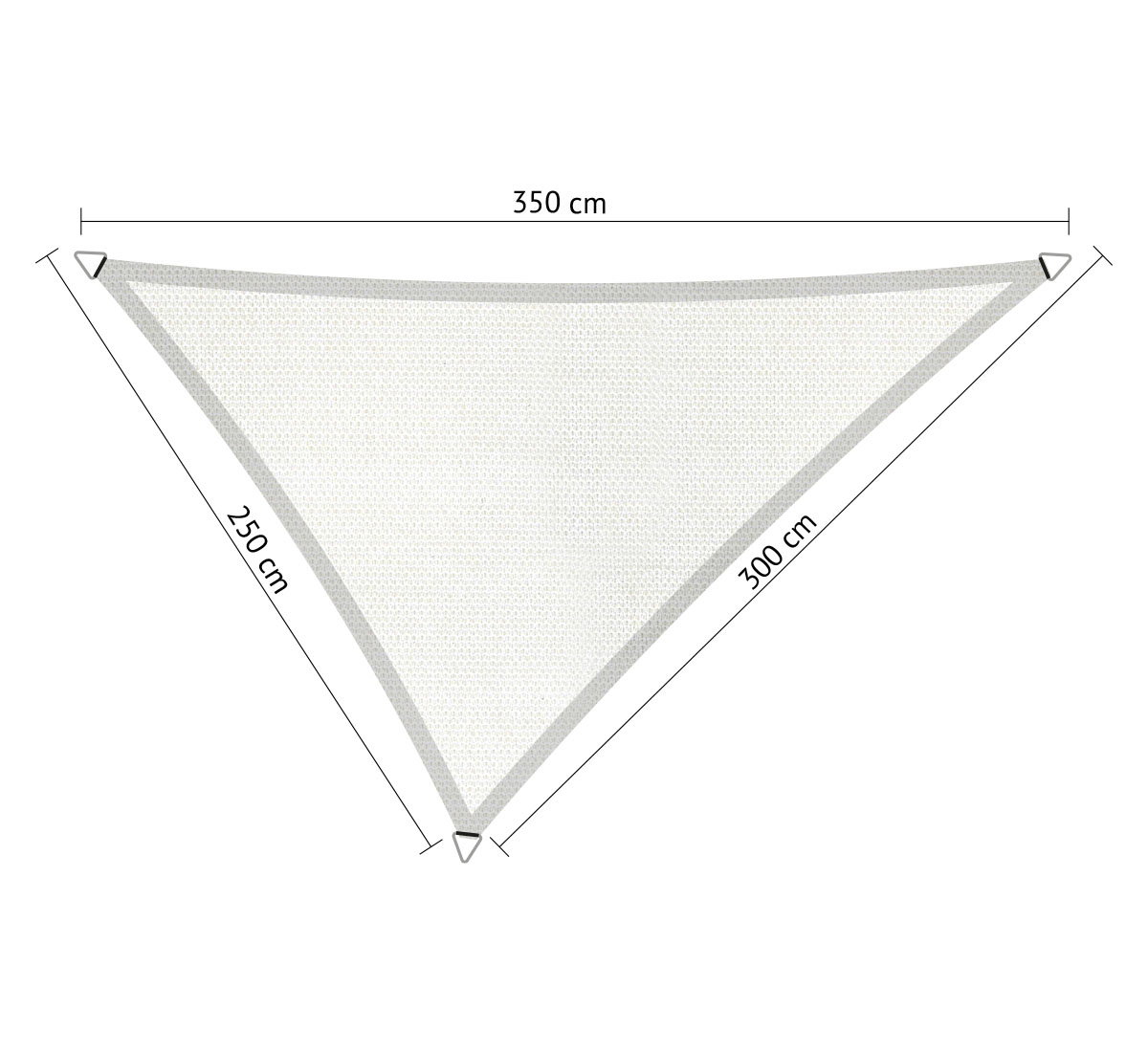 Shadow comfort Driehoek ongelijkzijdig schaduwdoek 2,50x3,00x3,50 m Mystic white  - 