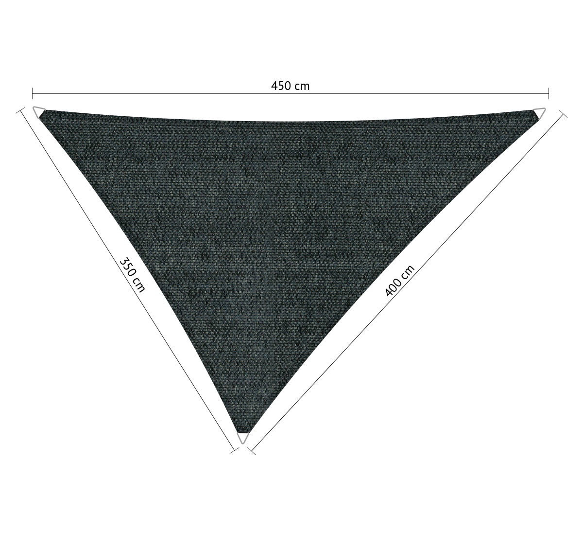 Shadow comfort Driehoek ongelijkzijdig schaduwdoek 3,50x4,00x4,50 m Mystic grey  - 