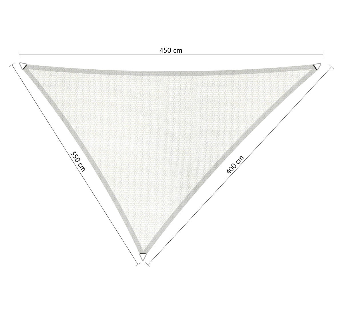 Shadow comfort Driehoek ongelijkzijdig schaduwdoek 3,50x4,00x4,50 m Mystic white  - 