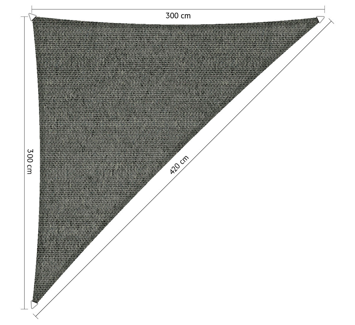 Shadow comfort Driehoek 90 schaduwdoek 3,00x3,00x4,20 m Mystic sand grey  - 