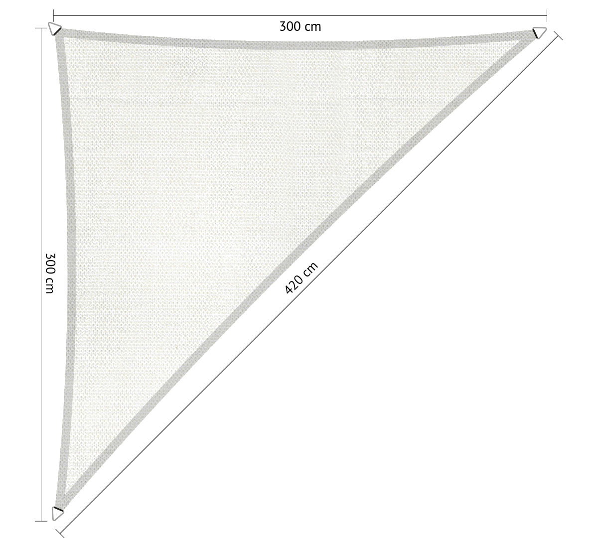 Shadow comfort Driehoek 90 schaduwdoek 3,00x3,00x4,20 m Mystic white  - 