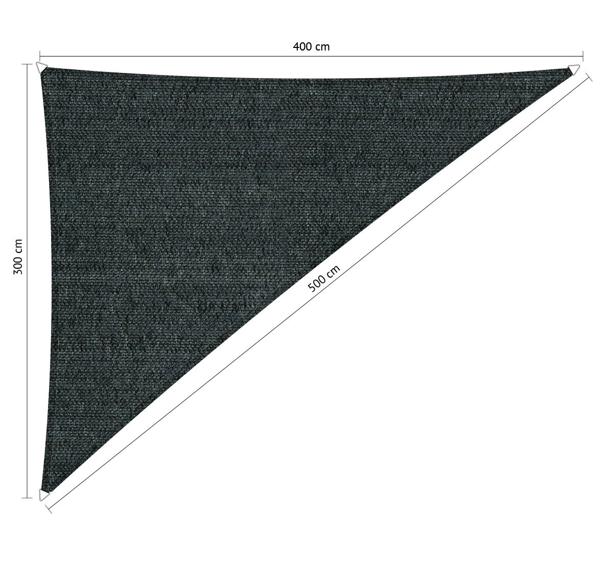 Shadow comfort Driehoek 90 schaduwdoek 3,00x4,00x5,00 m Mystic grey  - 