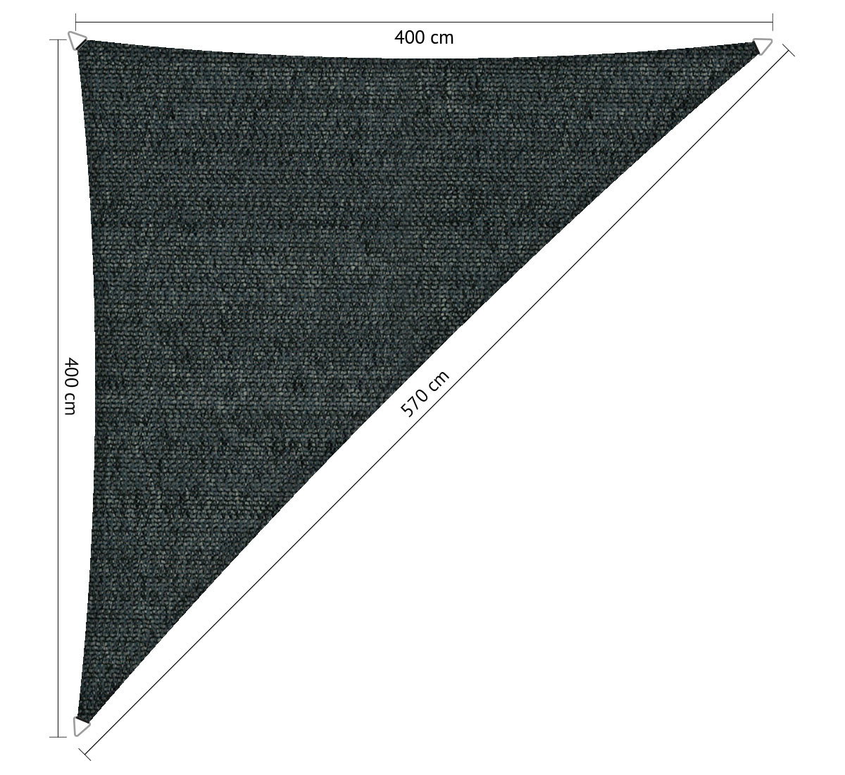 Shadow comfort Driehoek 90 schaduwdoek 4,00x4,00x5,70 m Mystic grey  - 