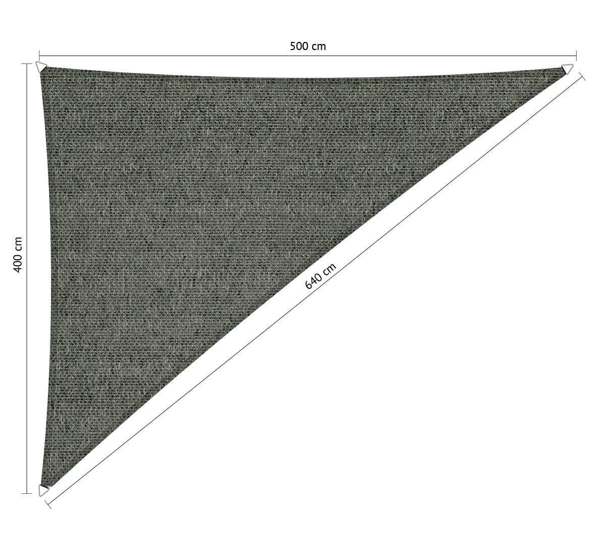 Shadow comfort Driehoek 90 schaduwdoek 4,00x5,00x6,40 m Mystic sand grey  - 