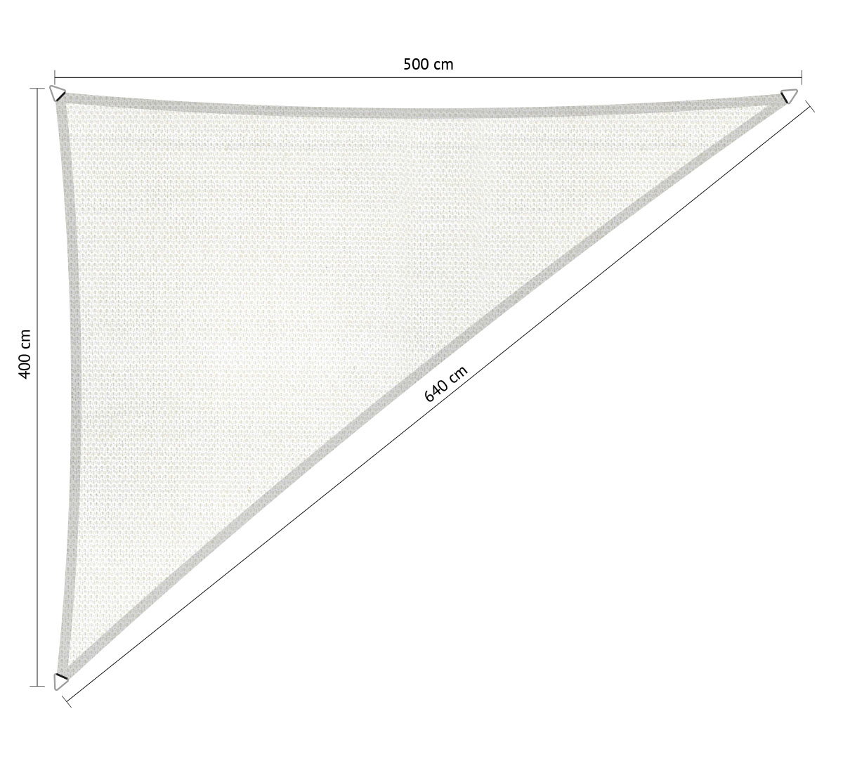 Shadow comfort Driehoek 90 schaduwdoek 4,00x5,00x6,40 m Mystic white  - 