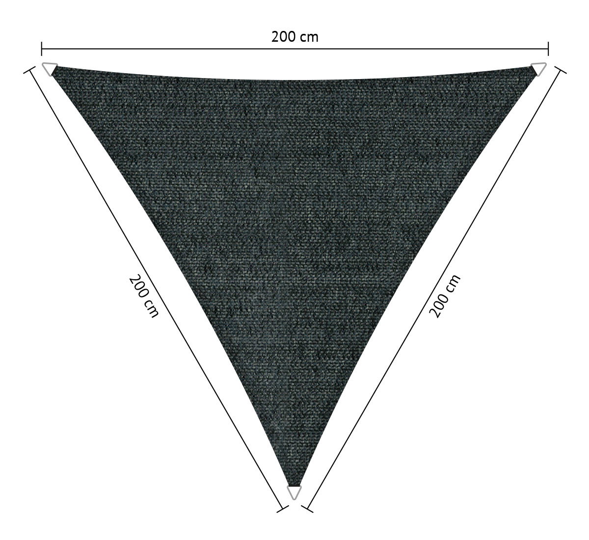 Shadow comfort Driehoek schaduwdoek 2,00x2,00x2,00 m Mystic grey  - 
