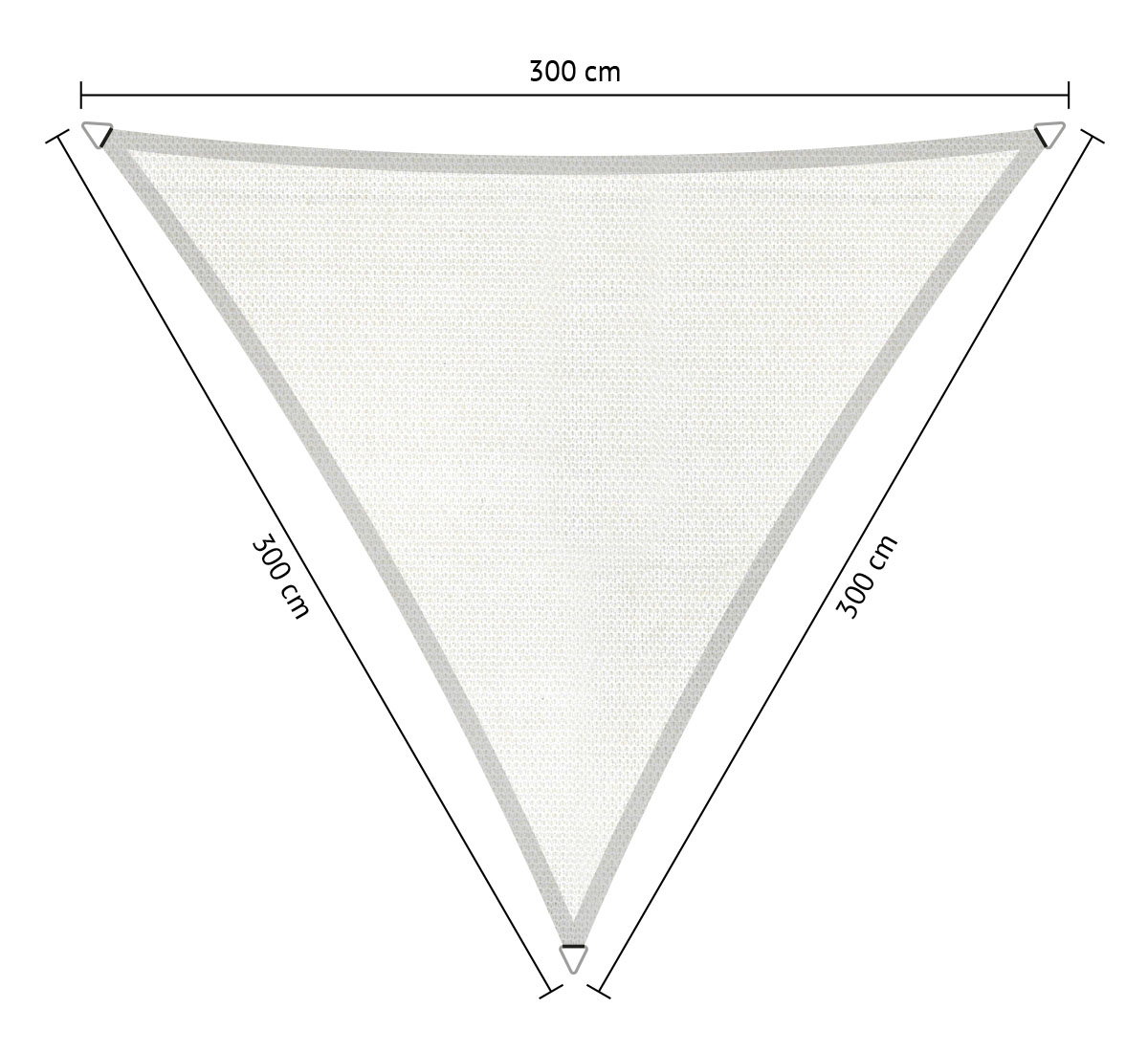 Shadow comfort Driehoek schaduwdoek 3,00x3,00x3,00 m Mystic white  - 