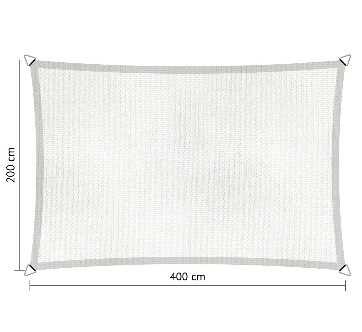 Shadow comfort Rechthoek schaduwdoek 2,00x4,00 m Mystic white  - 