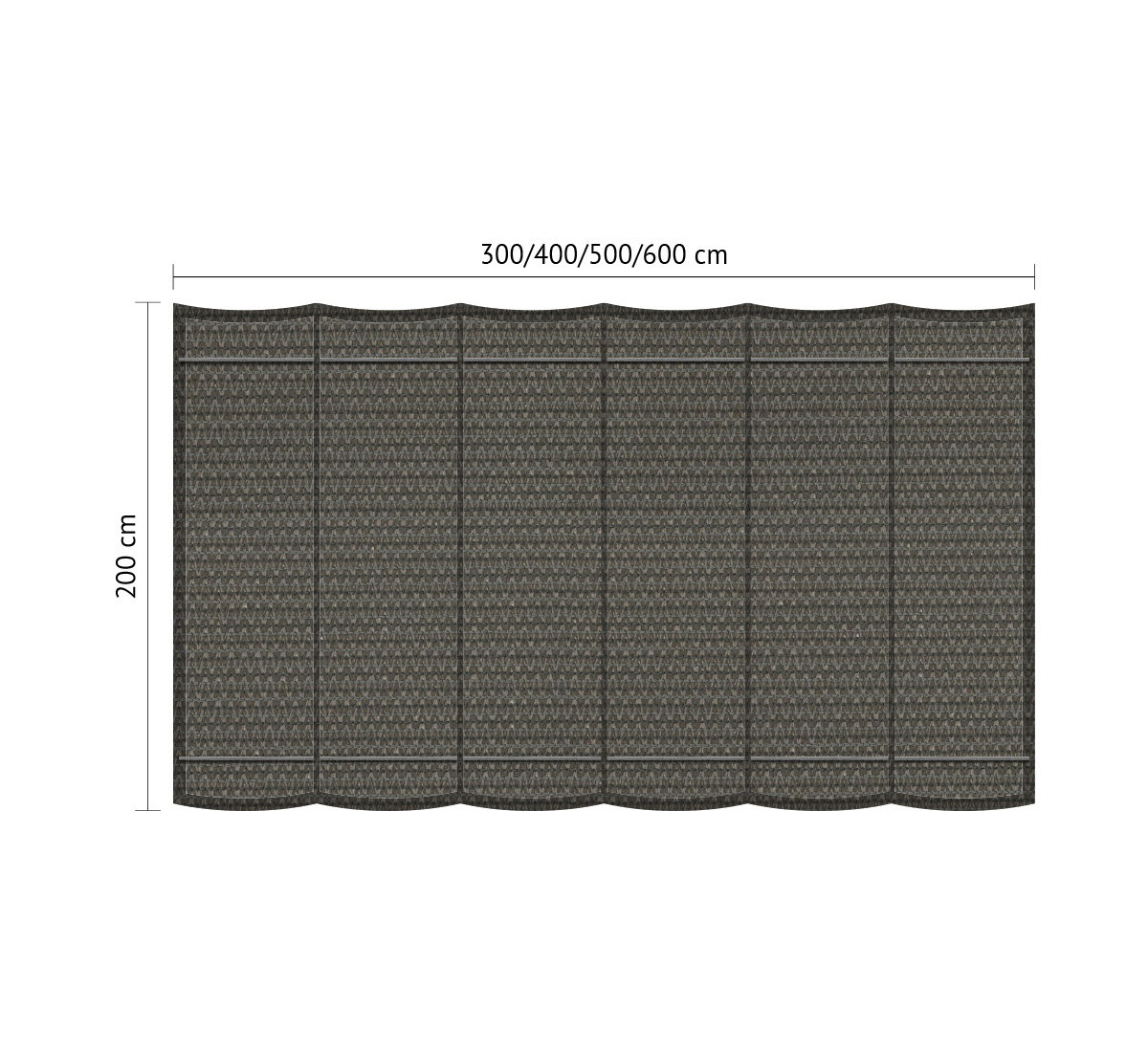 Shadow comfort Harmonicadoek B 2,00 x L 4,00 m Cool Grey  - 