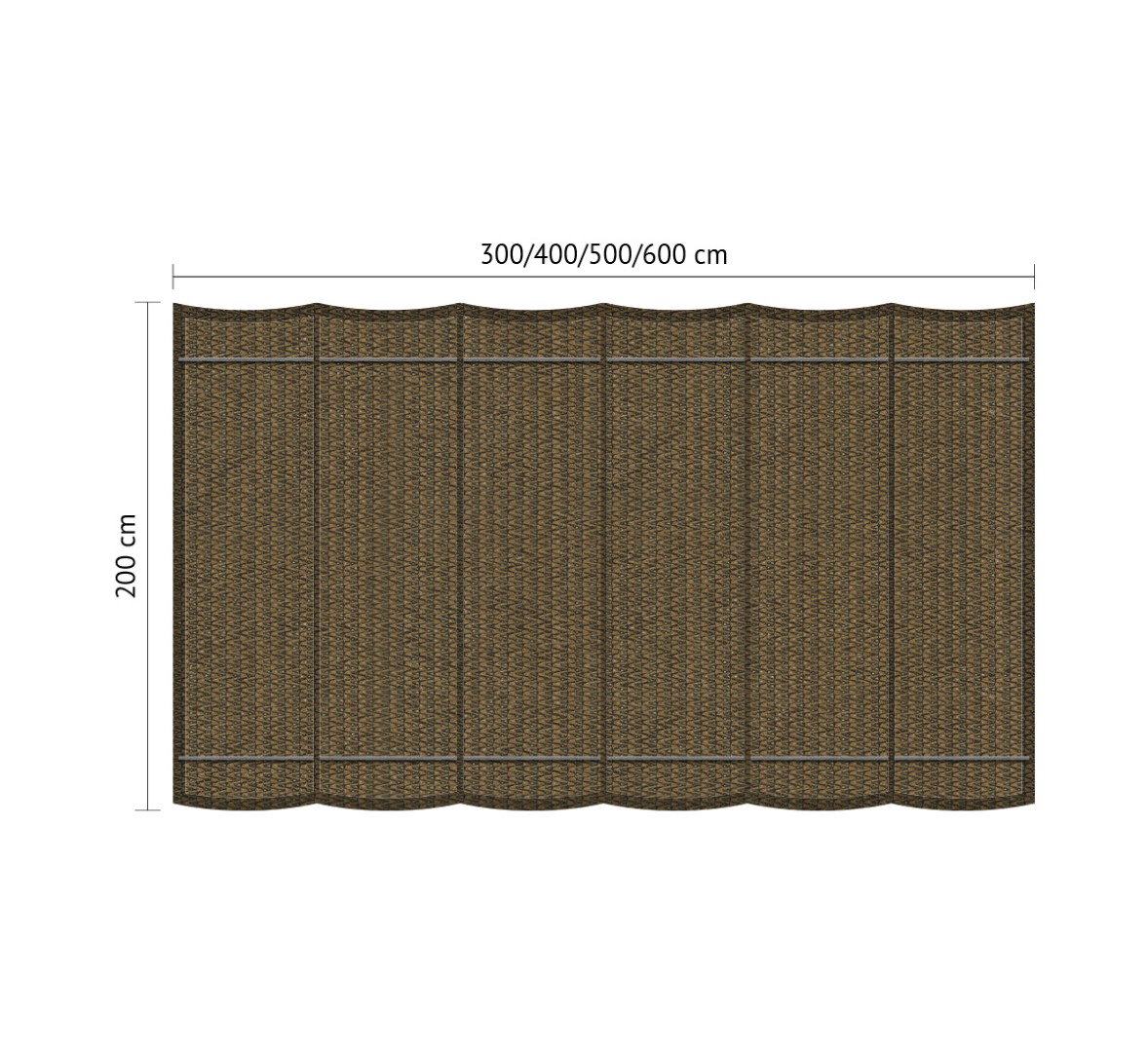 Shadow comfort Harmonicadoek B 2,00 x L 5,00 m Japanese Brown  - 