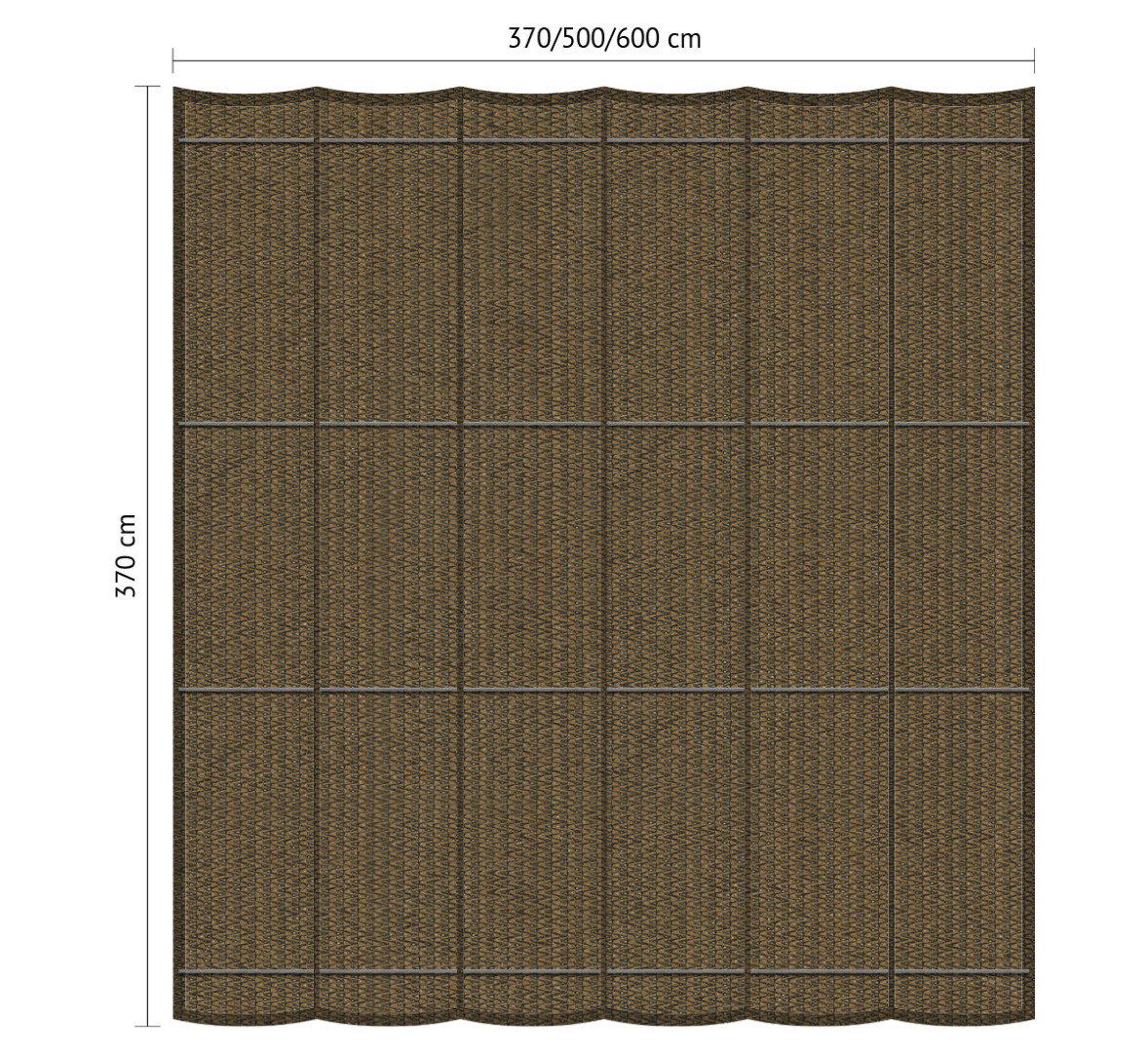 Shadow comfort Harmonicadoek B 3,70 x L 3,70 m Japanese Brown  - 