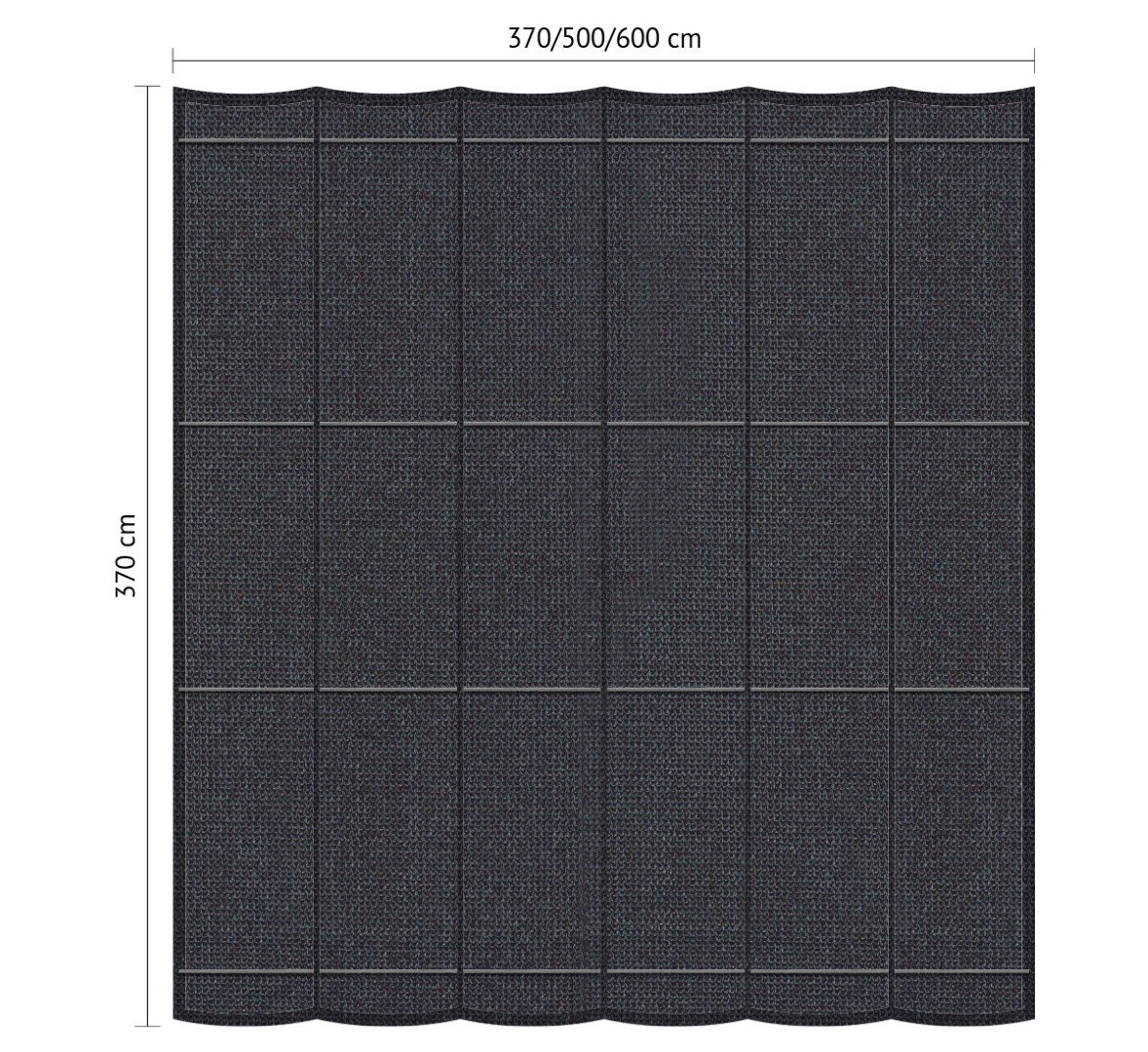 Shadow comfort Harmonicadoek B 3,70 x L 5,00 m Carbon Black  - 