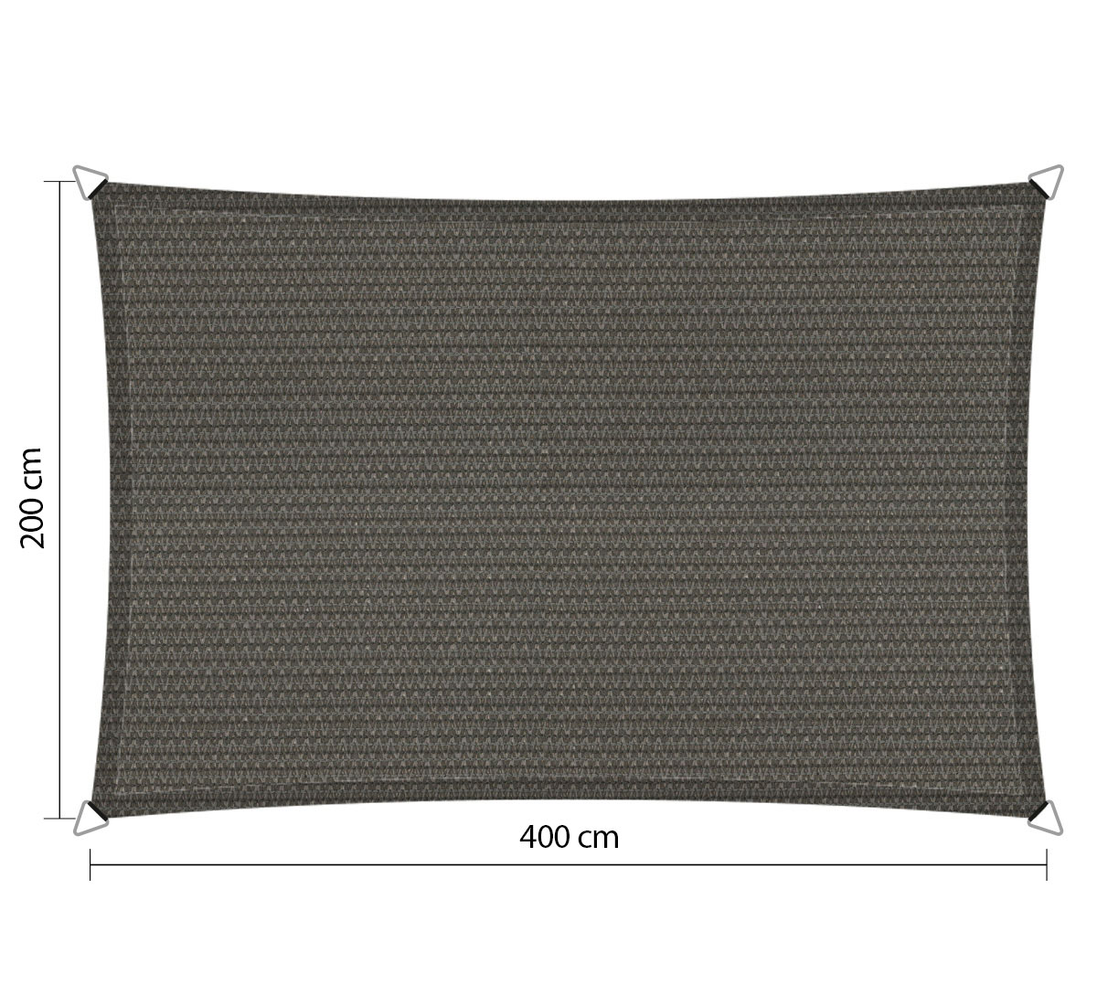 Shadow comfort Rechthoek schaduwdoek 2,00x4,00 m Cool Grey  - 