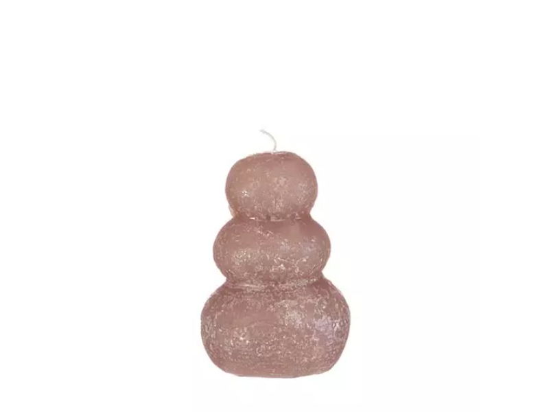 Pebble candle d7xh9,5 cm, taupe - Hortus