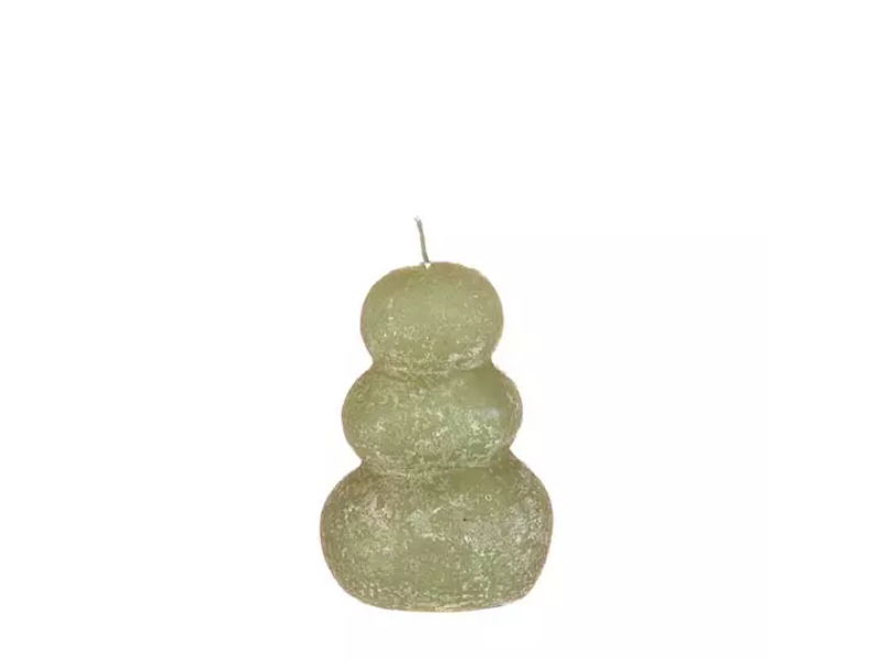 Pebble candle d7xh9,5 cm, groen - Hortus