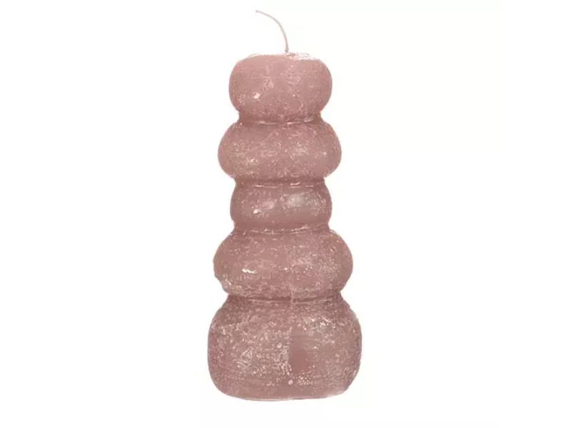Pebble candle d7xh15 cm, taupe - Hortus