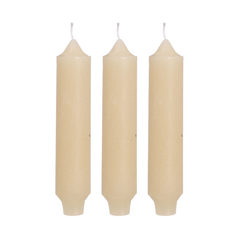 Palermo kaarsen set 3 stuks dia. 3.5 x H 17 cm creme Hortus