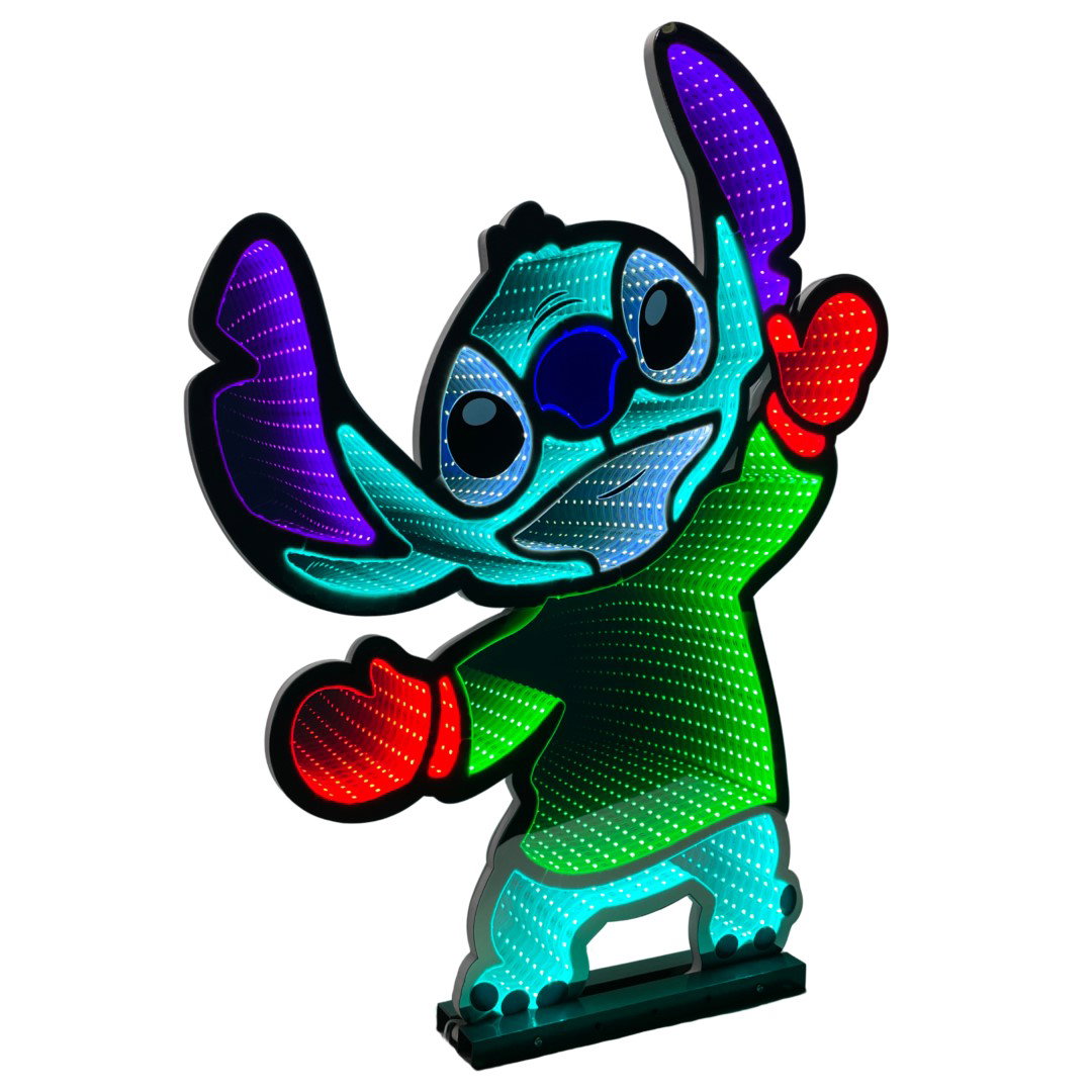 Verlichting decoratie spiegeleffect dansende Stitch 60 cm Disney - Disney