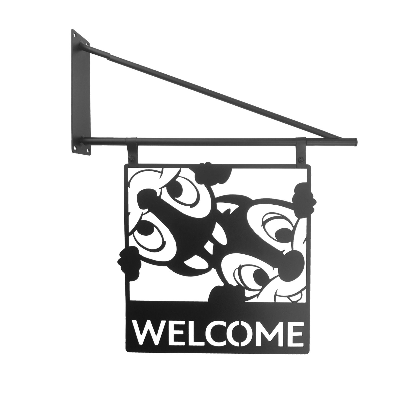 Disney Metal Door Sign Swing Chip & Dale Welcome Black 40x4x35 cm - 