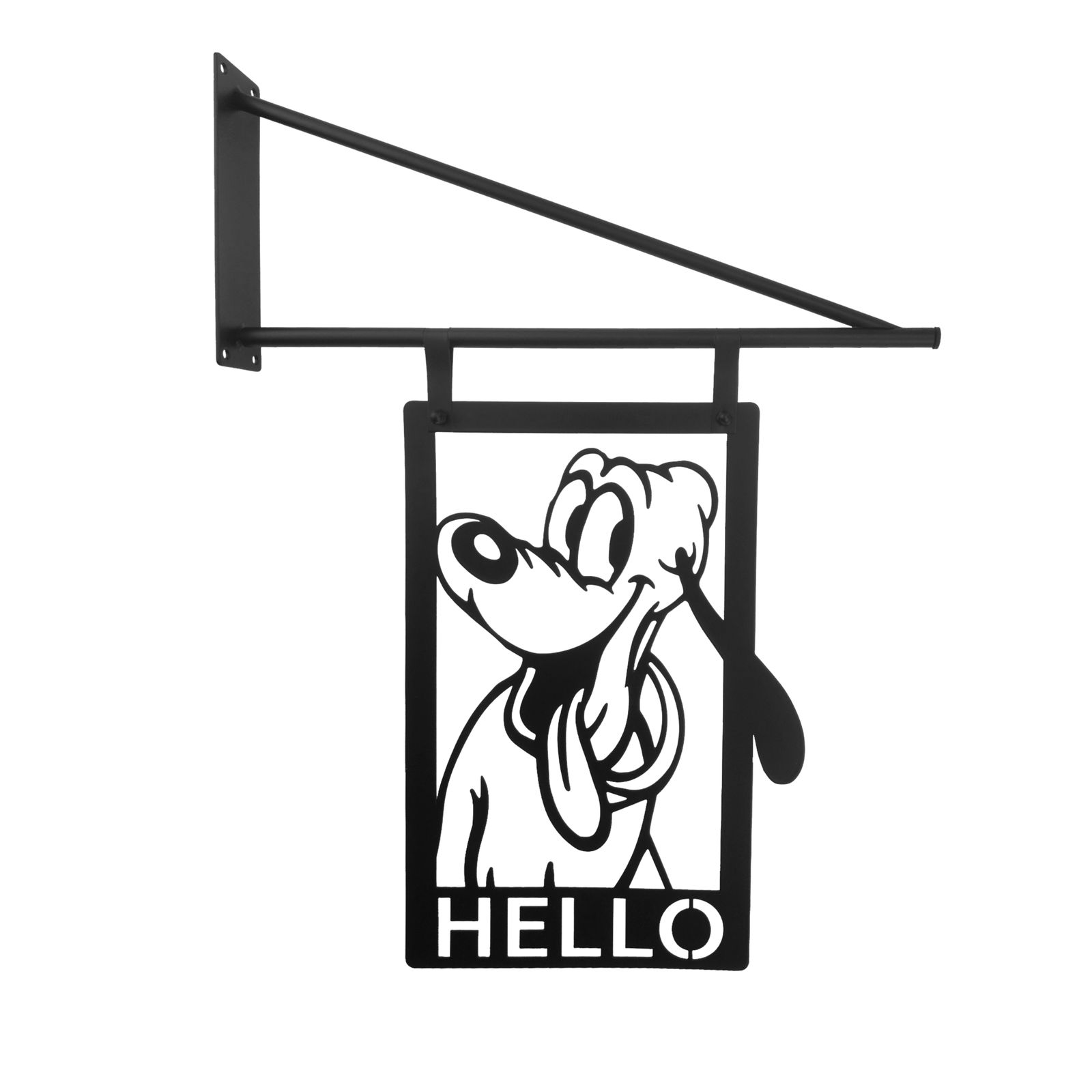 Disney Metal Door Sign Swing Pluto Hello Black 35x4x45 cm - 