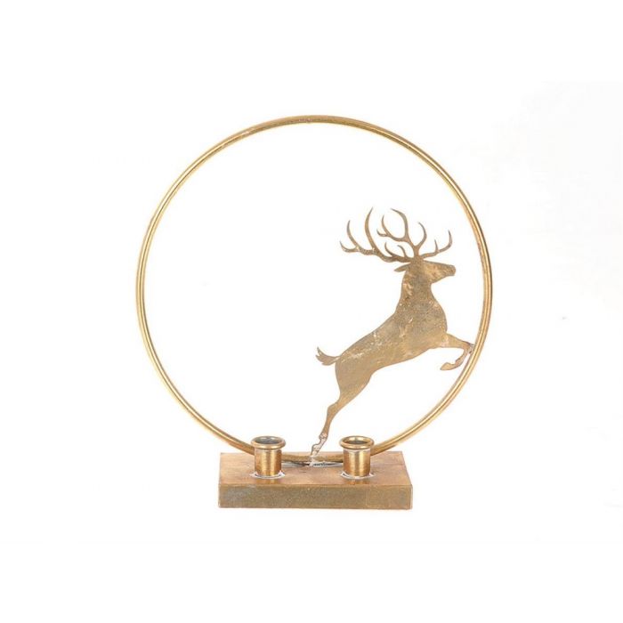 Kandelaar hert l30.5b10.5h33 goud - HBX Deco