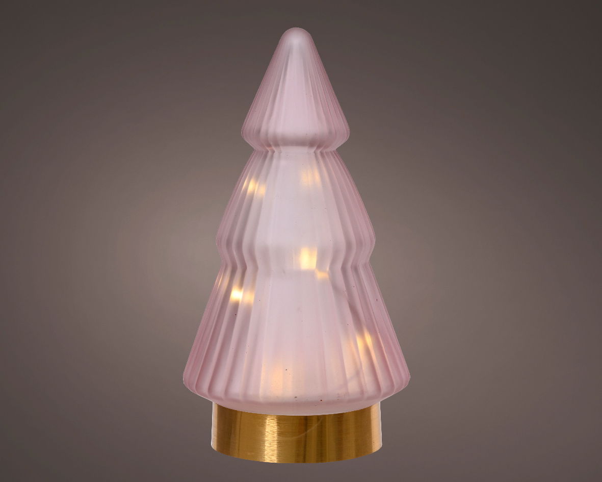 Micro LED boom binnen dia10.5-H19.5cm pink/warm white - Lumineo