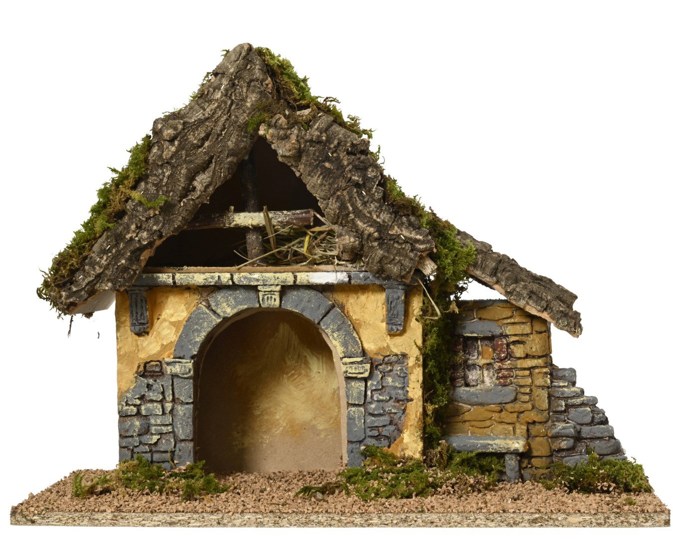Kerststal hout house wood natural fsc mix 70% I Decoris - Decoris