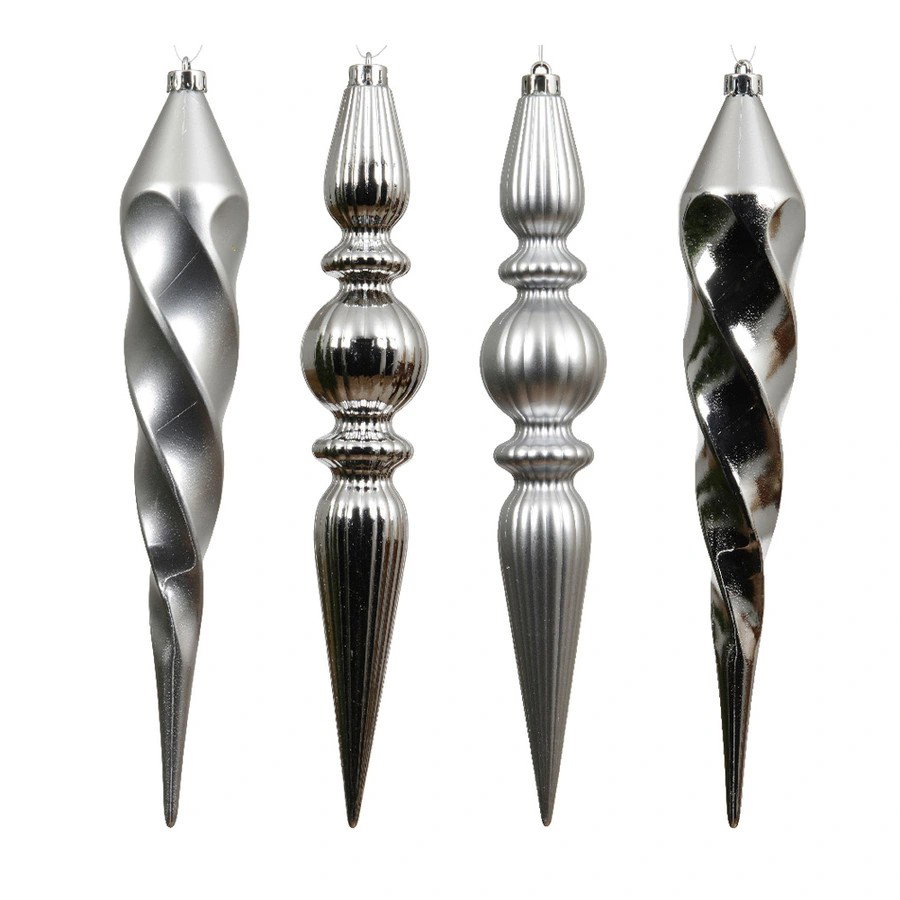 Ornament plc d30h5cm zlvr 4st Decoris - Decoris