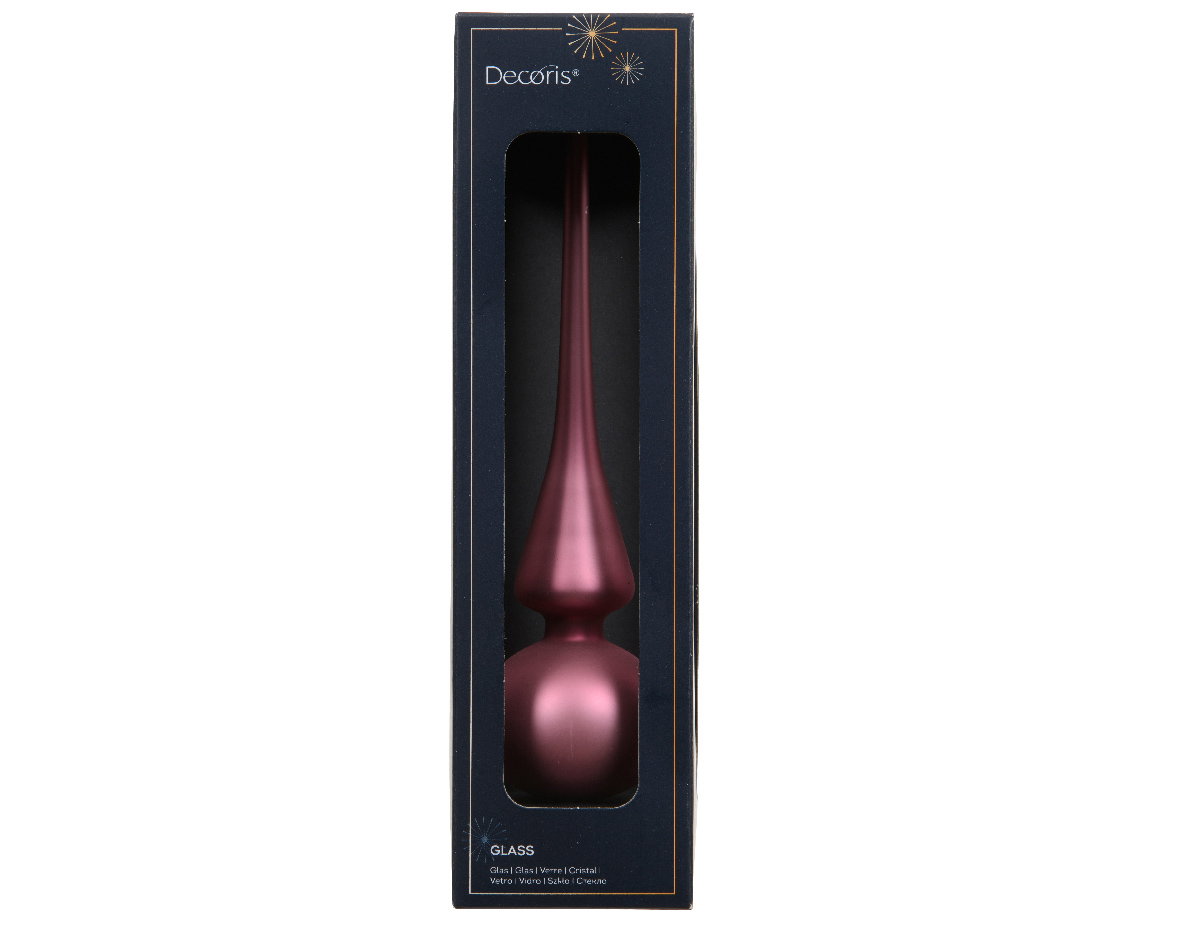 Decoris Piek glas d6h26 cm vintage roze II  - 