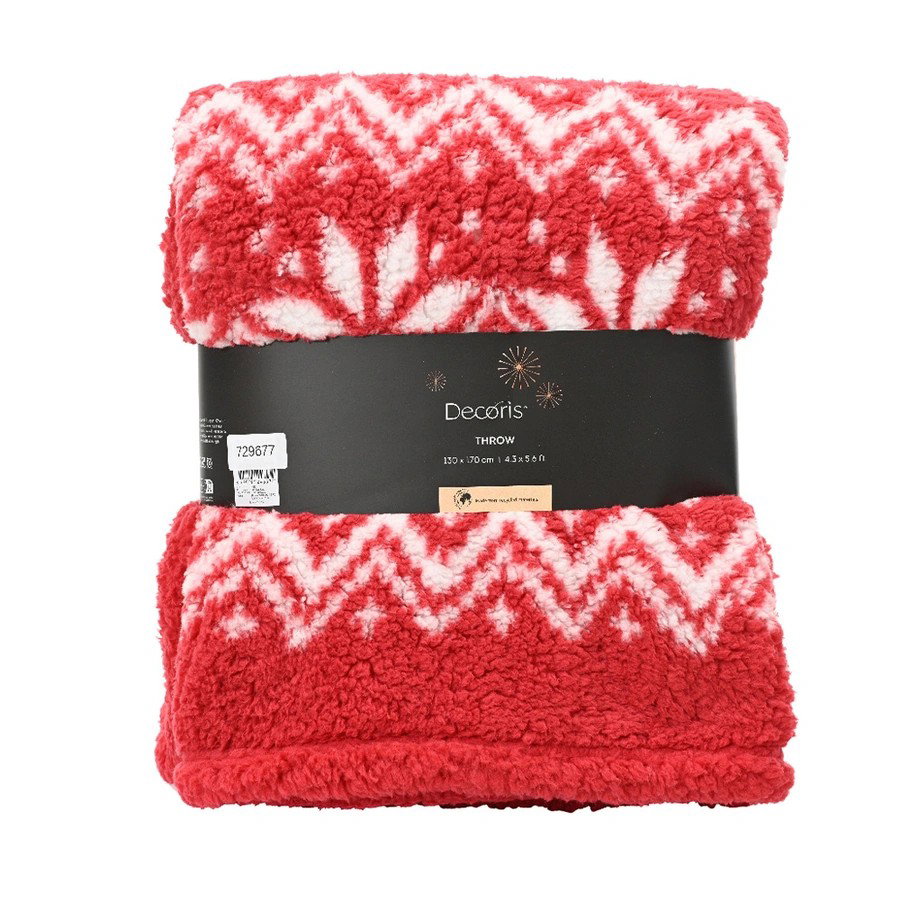 Sprei polyester L130b170h0,8 cm rood III Decoris - Decoris