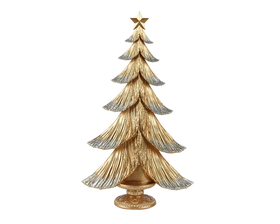 Boom polyresin L10,5b28h48 cm goud Decoris - Decoris