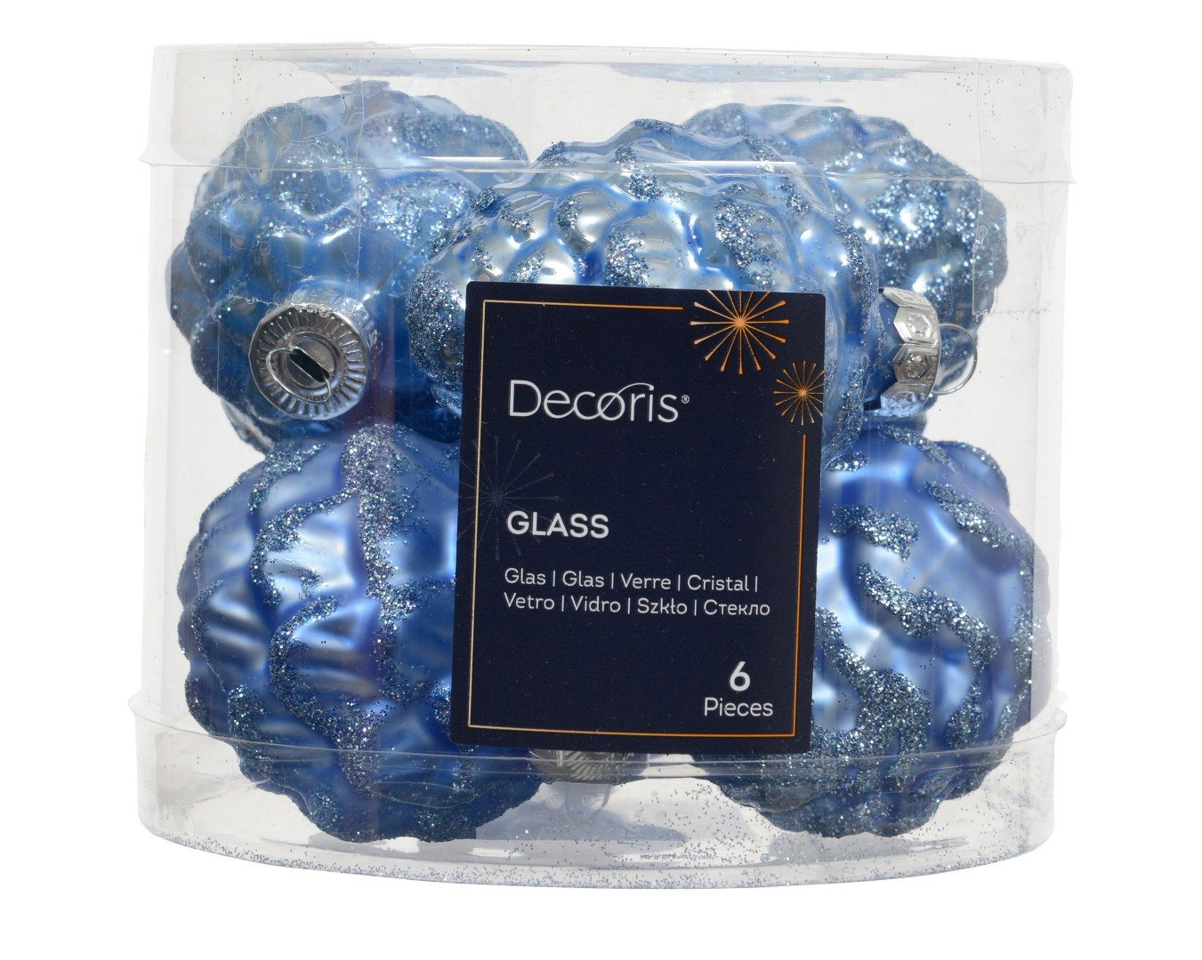 Decoris Dennenappel glas d2,5h6 cm vijg 12 st  - 