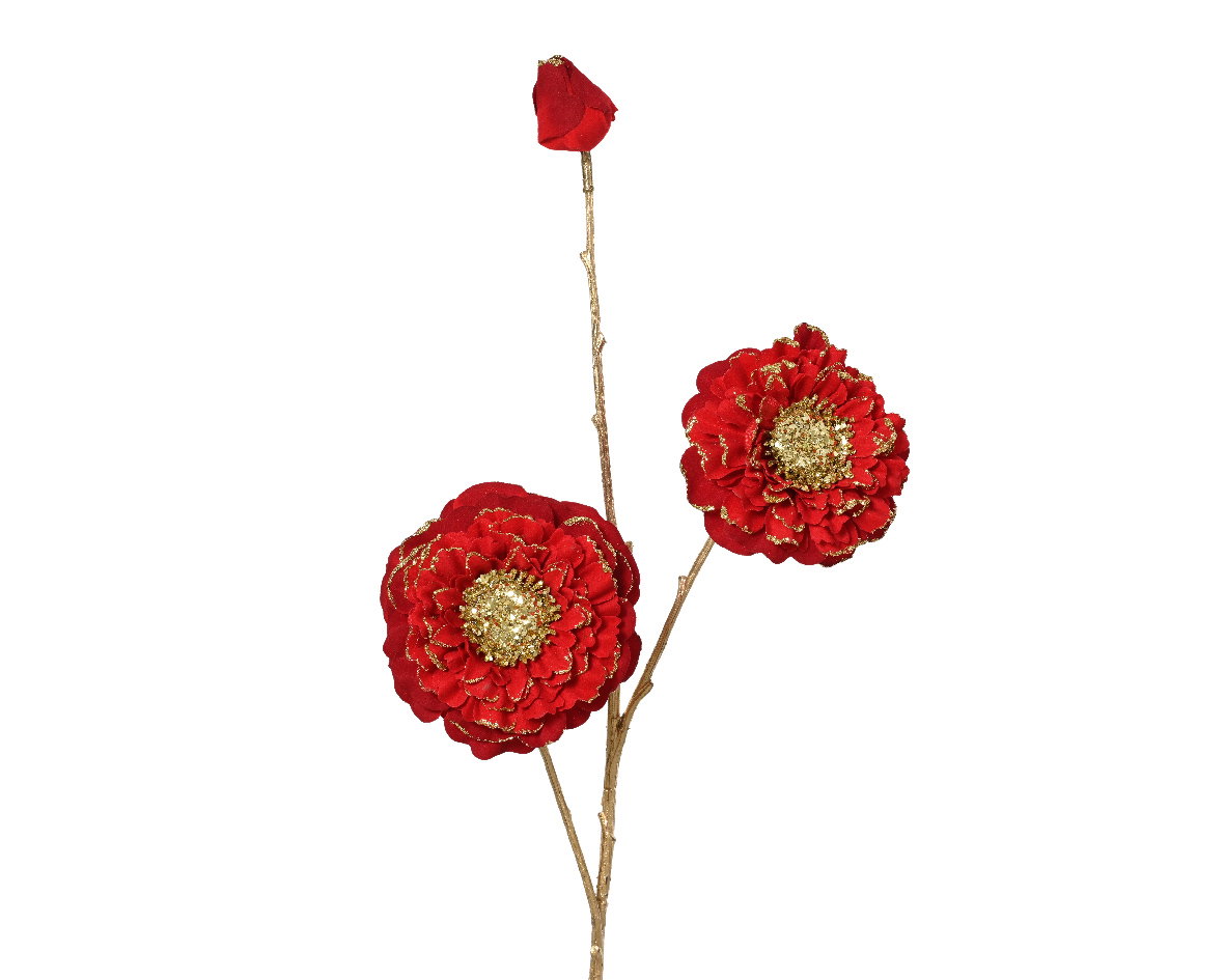 Spray polyester l17b9h74cm rood Decoris - Decoris