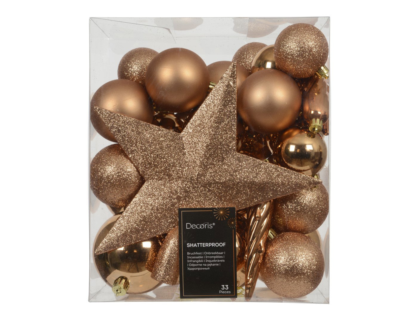 Decoris Kerstballen polystyreen sh-mt-gl mix  - 