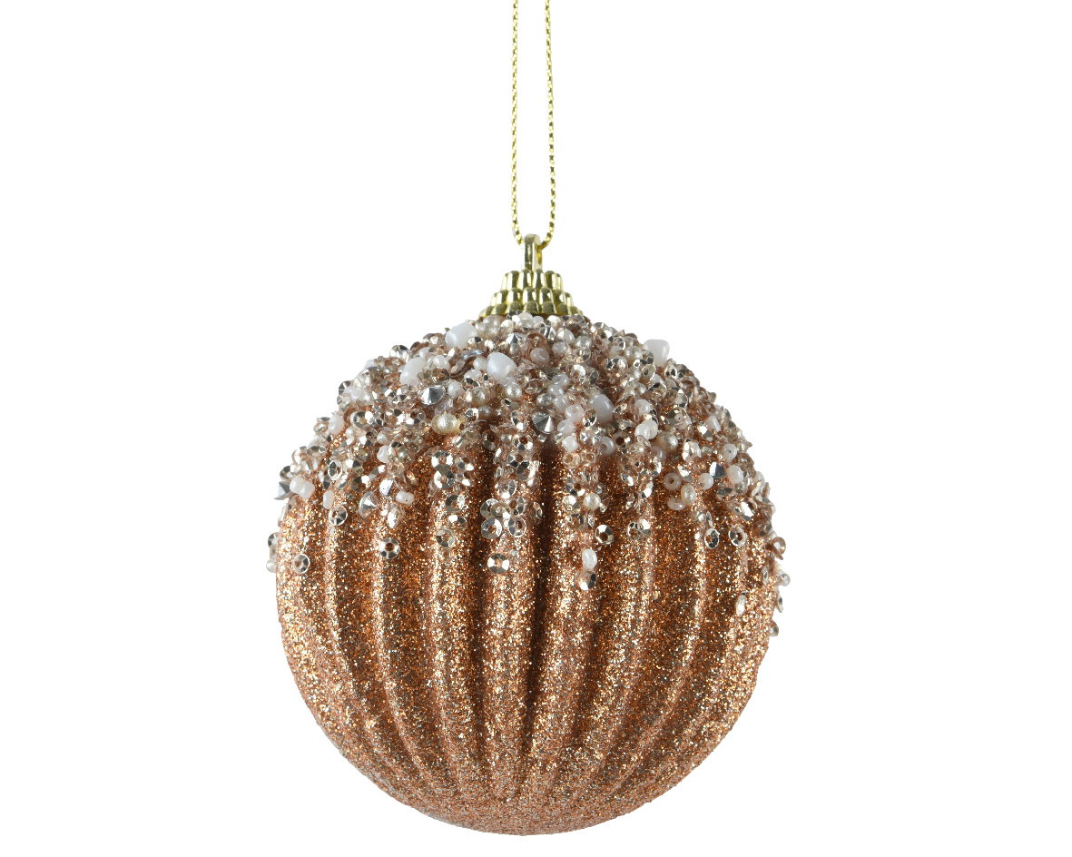 Decoris Kerstbal foam d8cm brandy  - 
