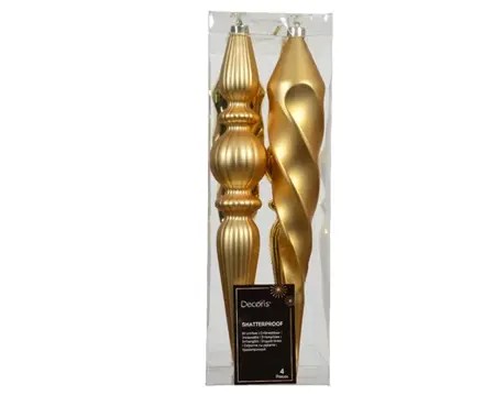 Ornament plc d30h5cm goud 4st Decoris - Decoris