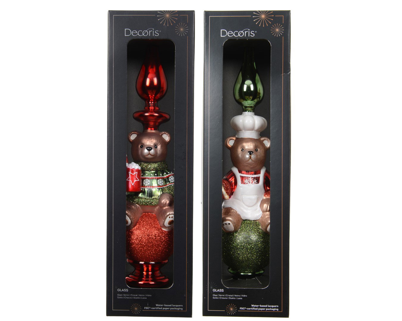 Piek glas treetopper glass 2ass I 1 stuk Decoris - Decoris
