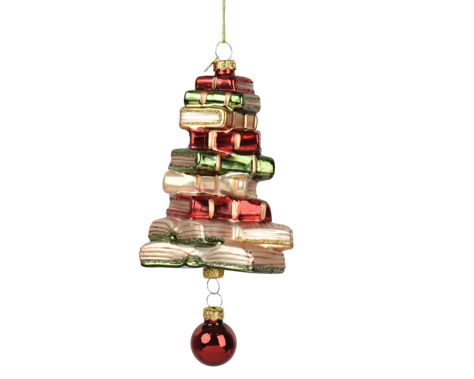 Decoris Boek glas with bauble at bottom  - 