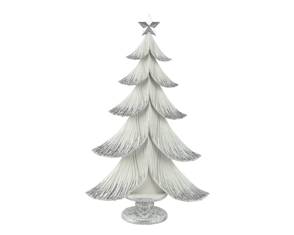 Boom polyresin L8b20,5h34 cm wit Decoris - Decoris