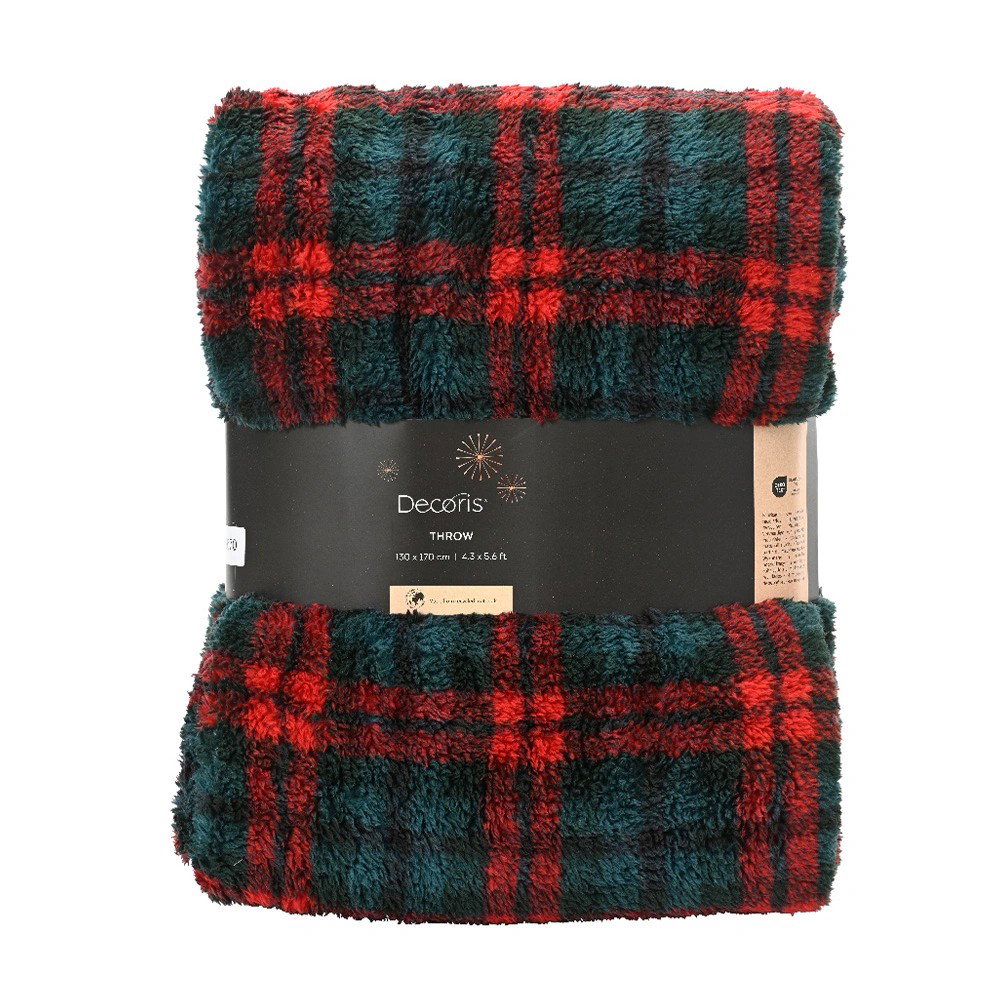 Sprei polyester L130b170h0,8 cm rood II Decoris - Decoris