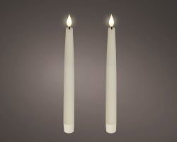 Decoris LED Real dinerkaars cr&egrave;me 24,5 cm set van 2  - 