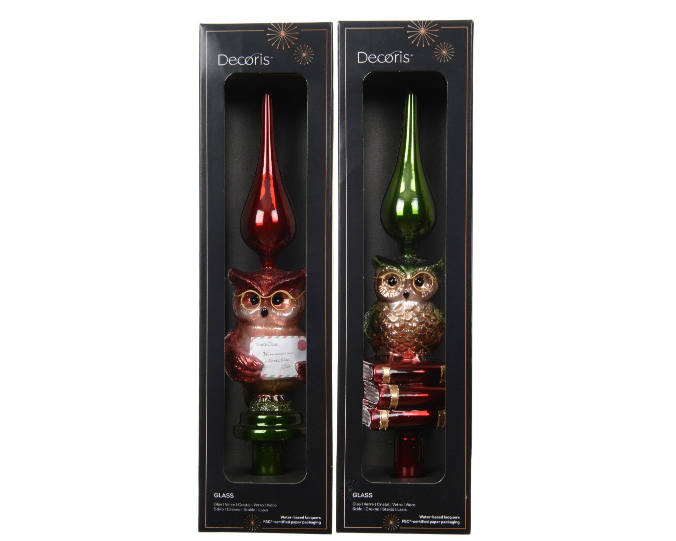 Piek glas glitter 2ass 1 stuk Decoris - Decoris