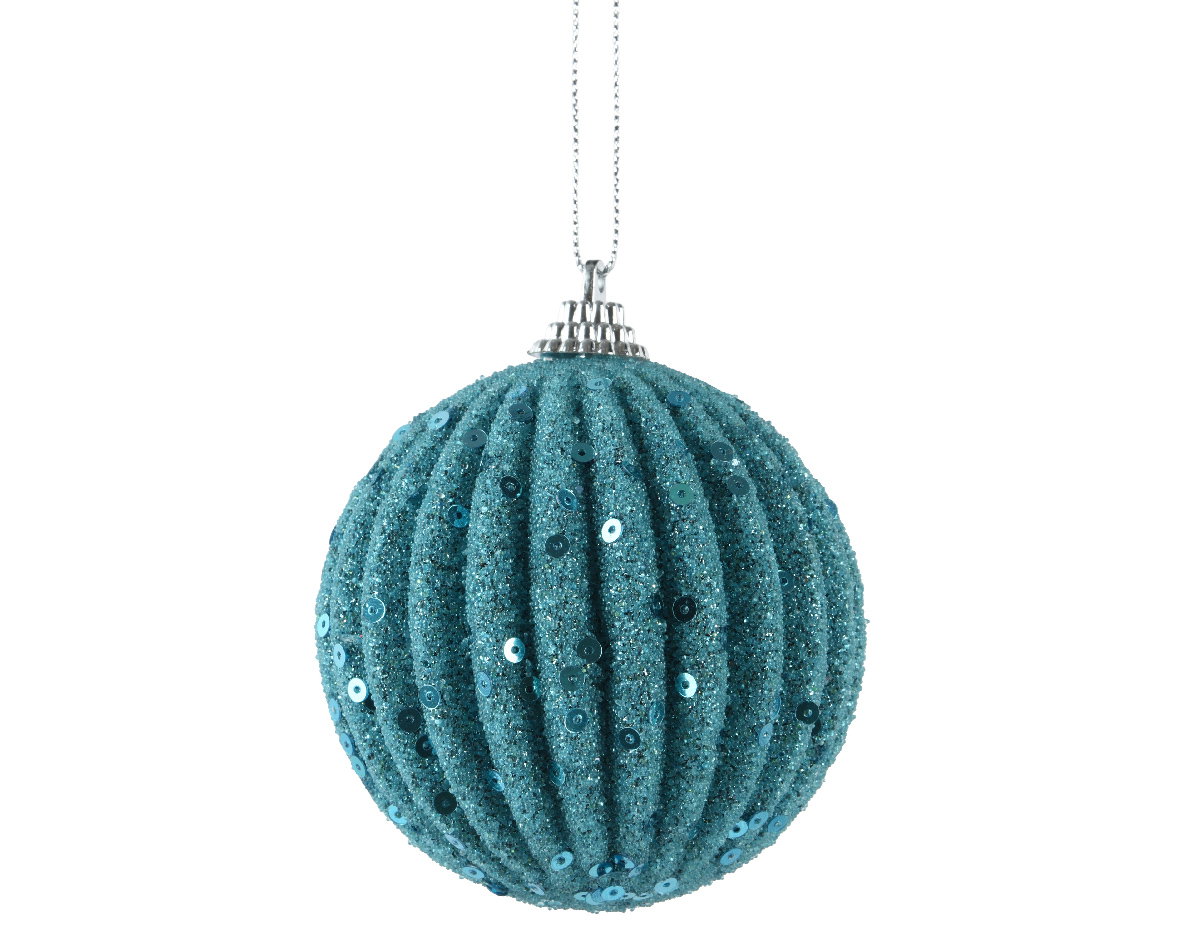 Decoris Kerstbal foam d8cm blauw  - 