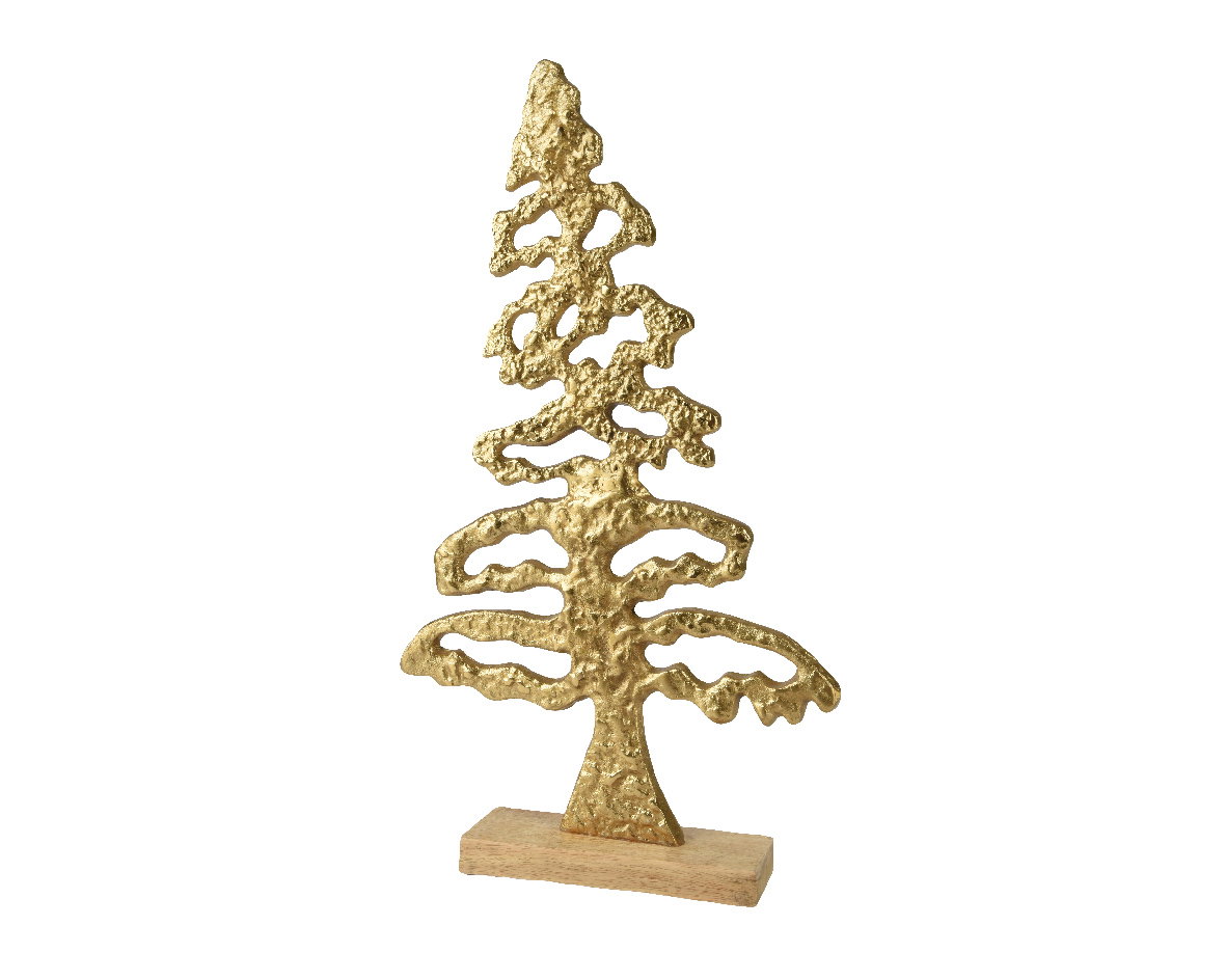 Boom mangohout l31b7h54 cm goud kerst Decoris - Decoris