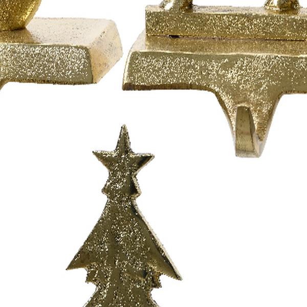 Kousenhaak ijzer l12b5h12 cm goud kerst Decoris - Decoris