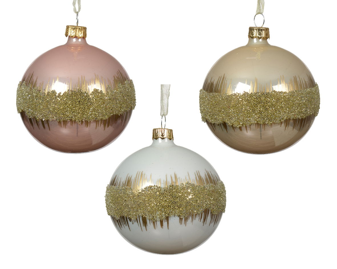 Kerstballen glas d8 cm a3 R - Decoris