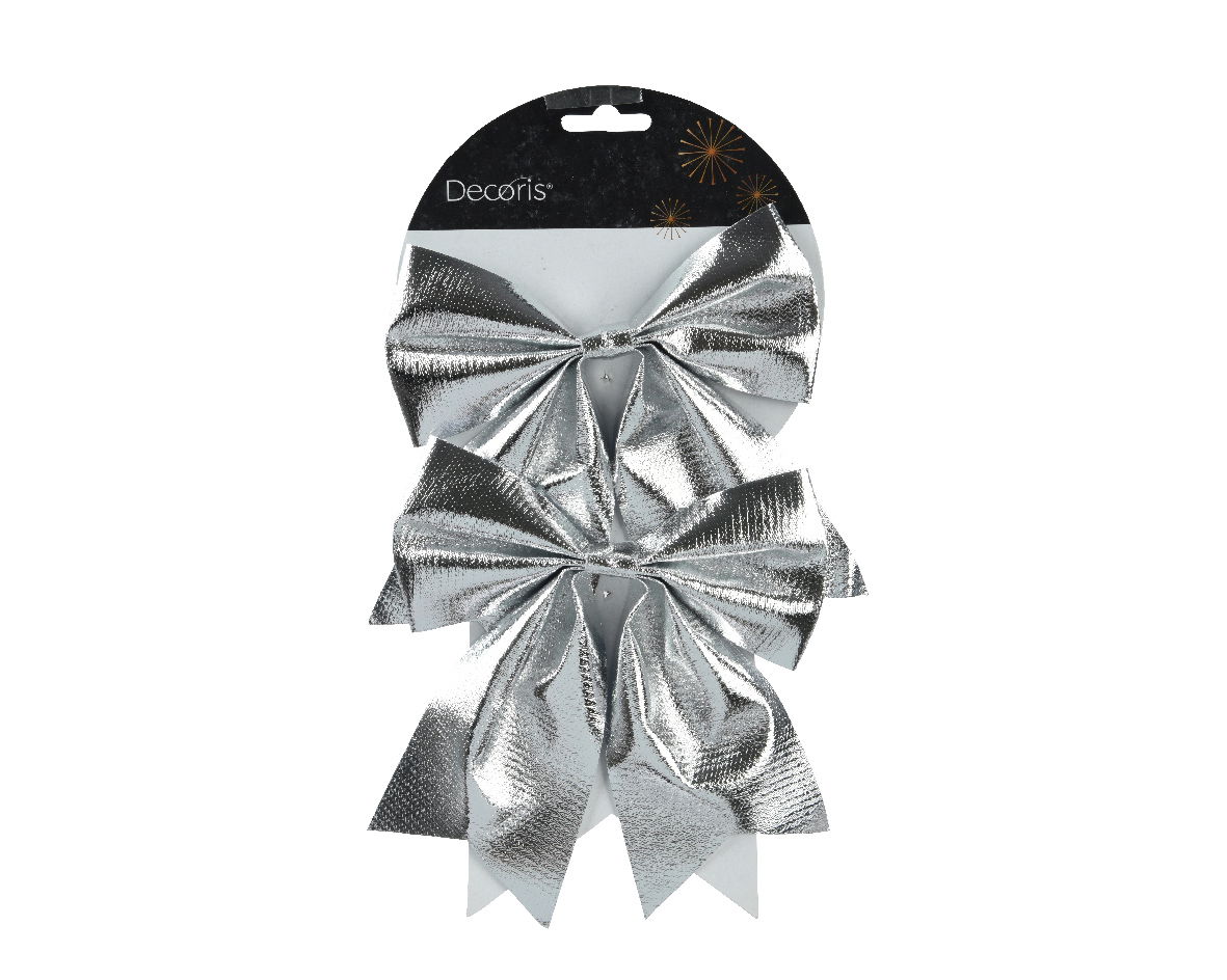 Strik polyester l15b17h1 cm zilver 2st - Decoris