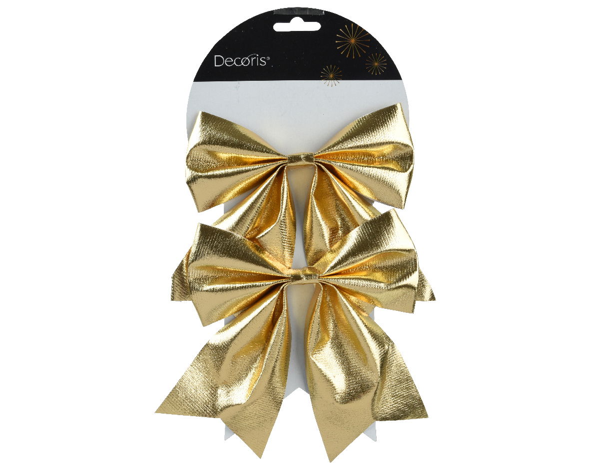 Strik polyester l15b17h1 cm goud 2st - Decoris