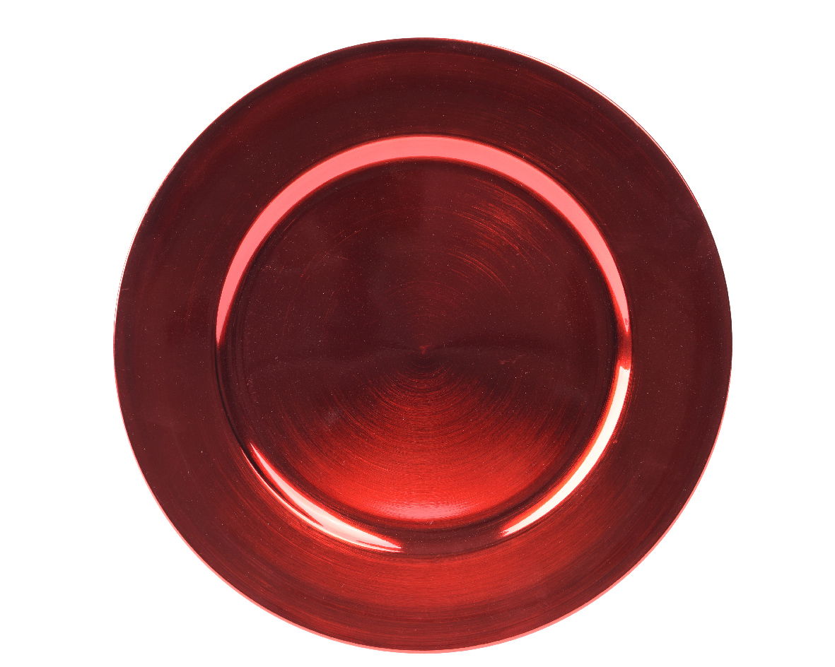 Borood plastic d33h1.5 cm rood - Decoris