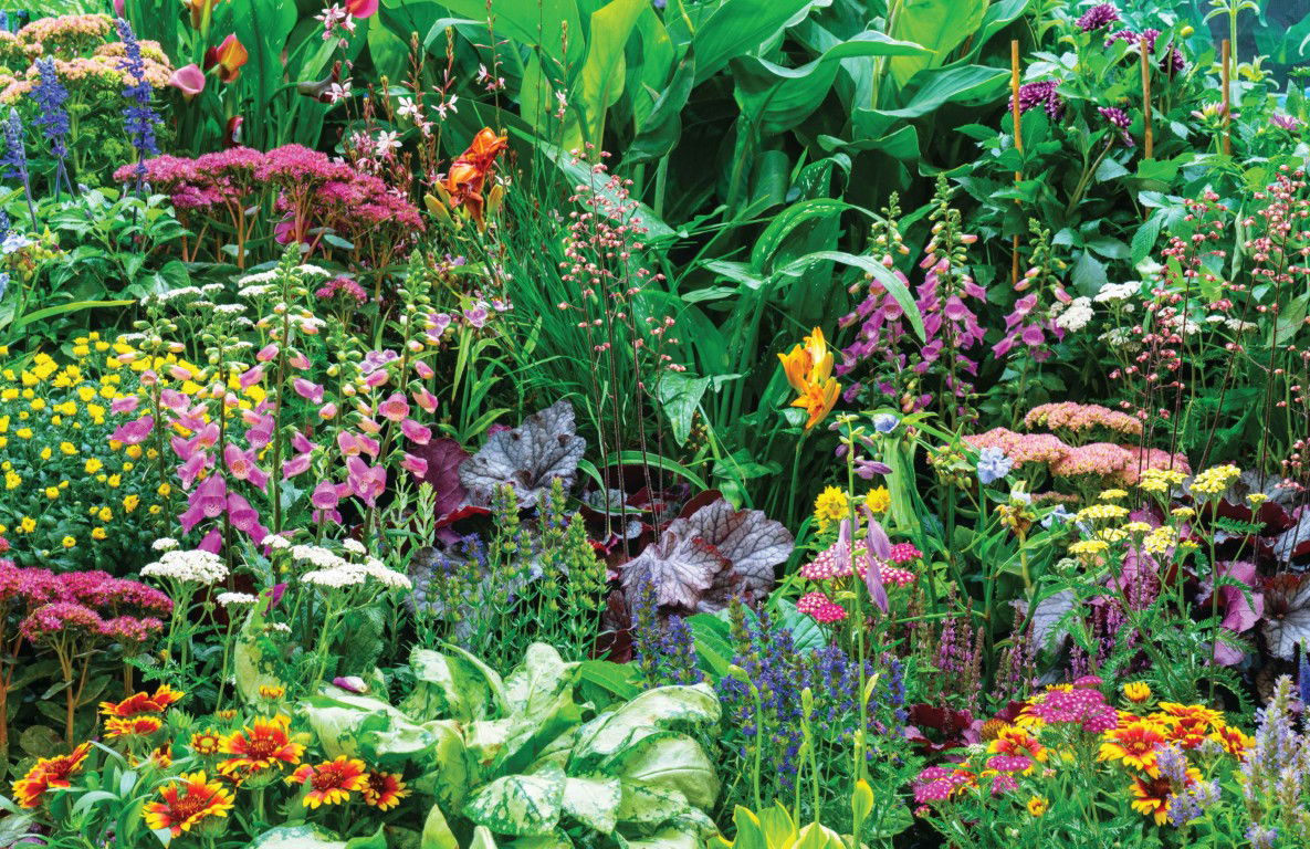 Customize it Tuindoek bloemenmix 210x140cm - 